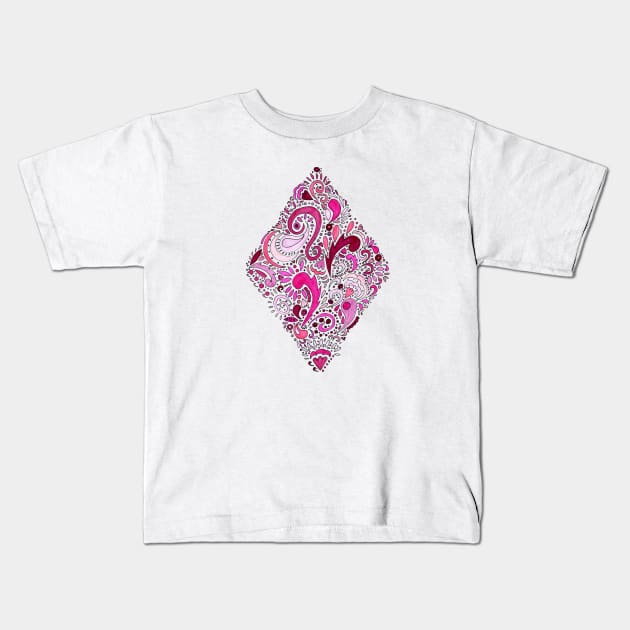 Pink Diamond Doodle Kids T-Shirt by suzzincolour